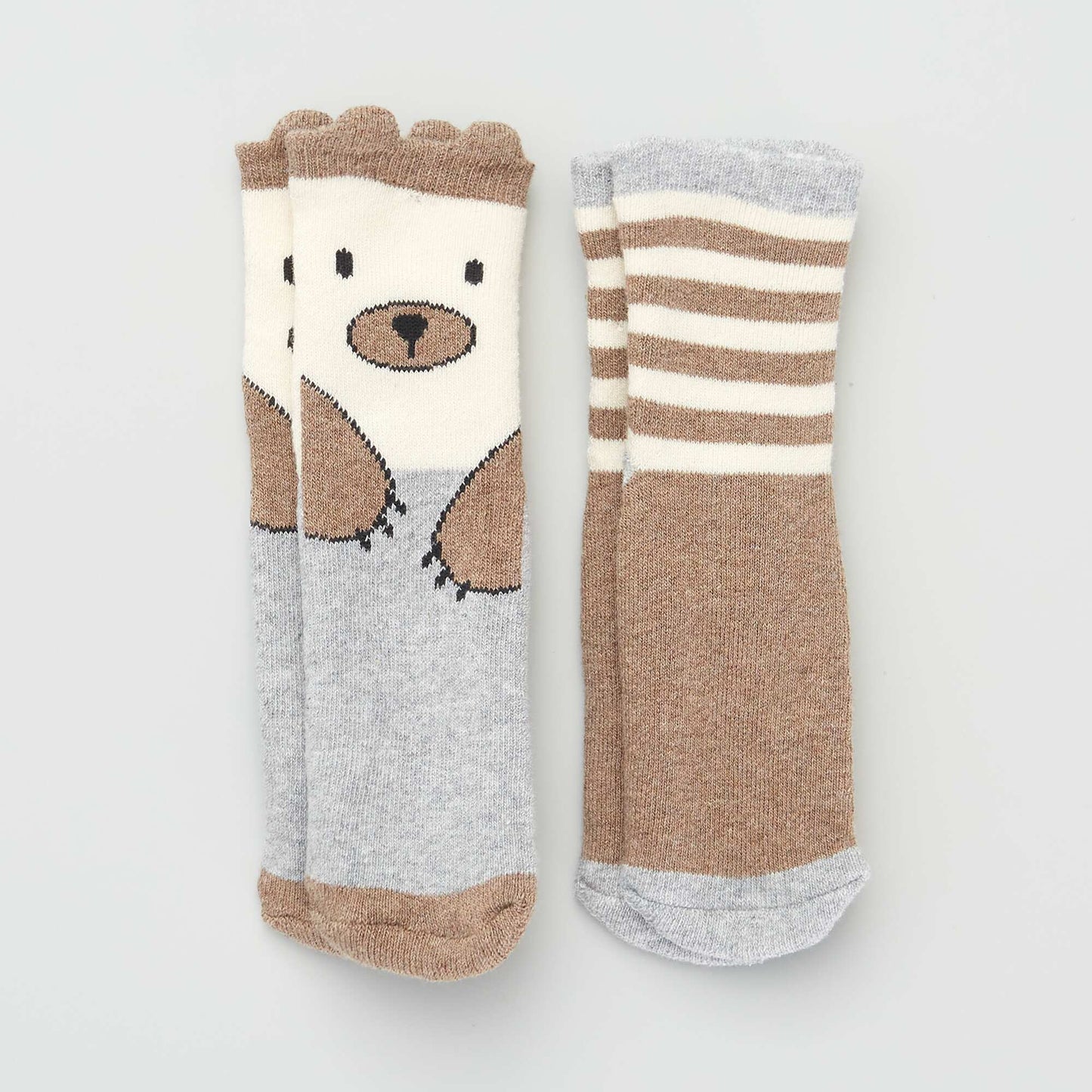 Lot de 2 paires de chaussettes antid rapantes Marron