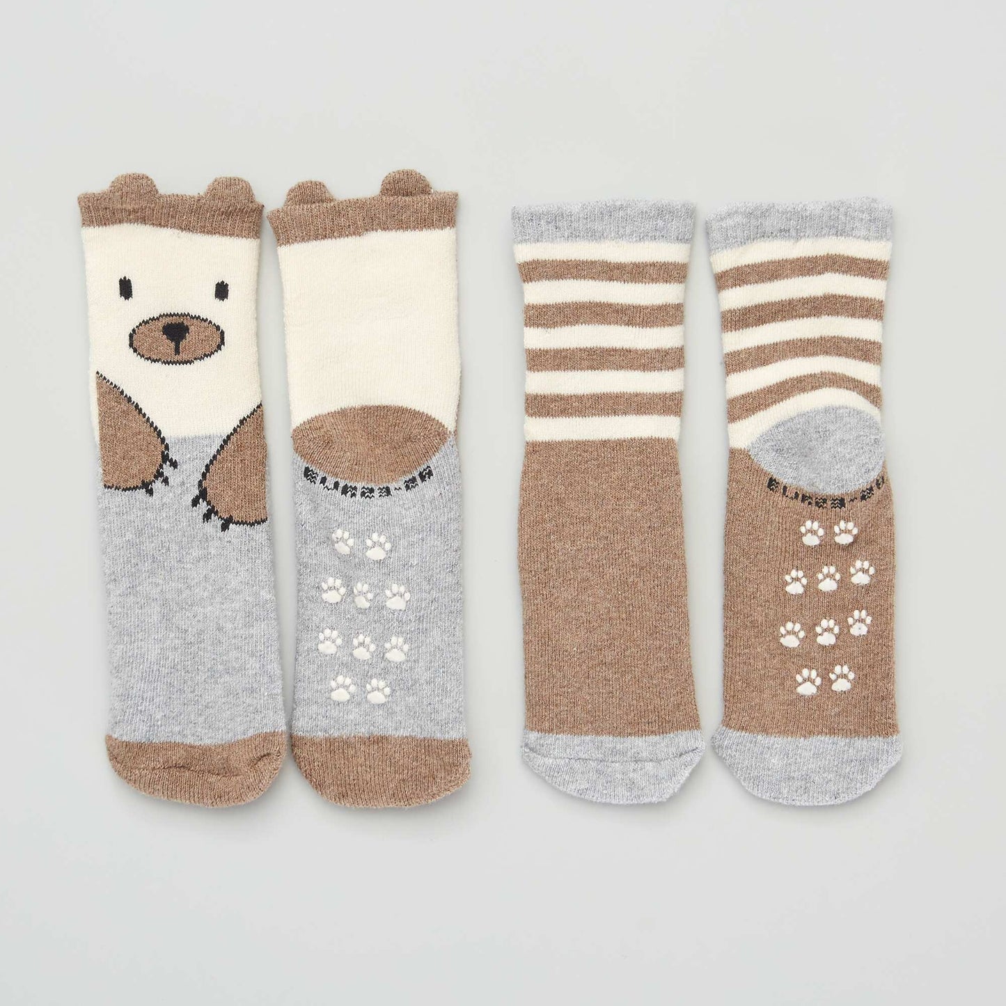 Lot de 2 paires de chaussettes antid rapantes Marron