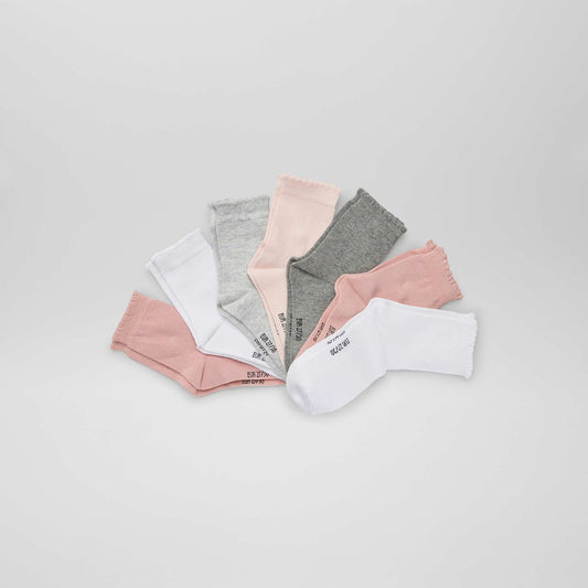 Lot de 7 paires de chaussettes rose/gris/blanc