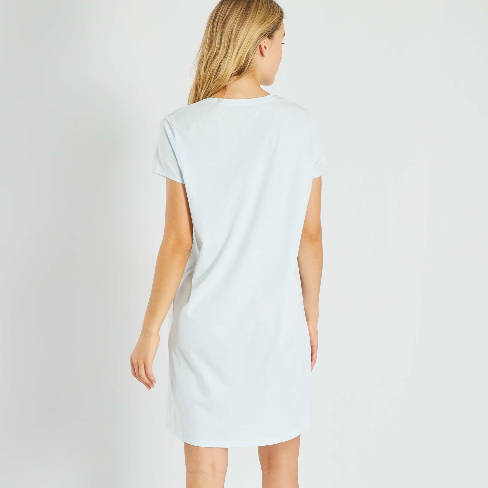 Chemise de nuit imprim 'love' Bleu ciel