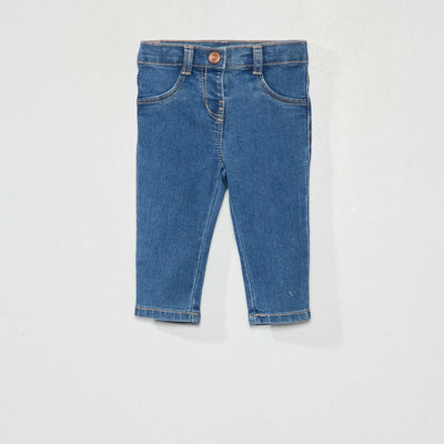 Jean slim stretch taille ajustable Bleu