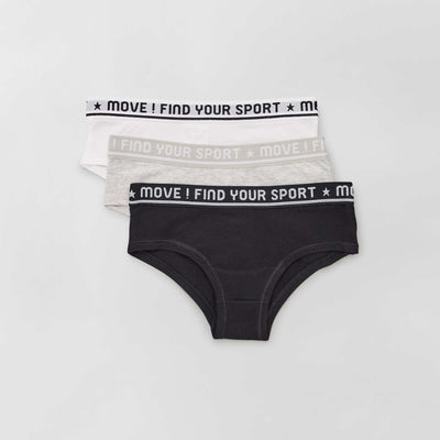 Lot de 3 shorties blanc/noir