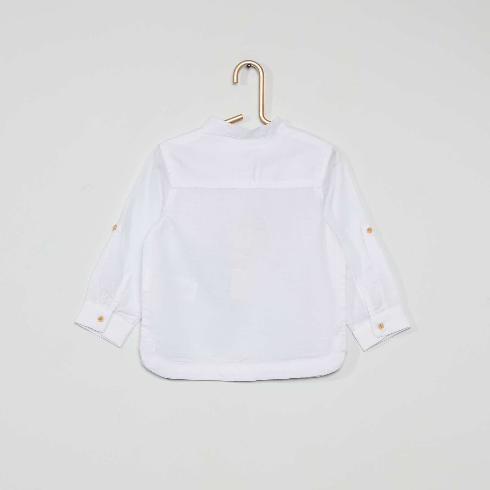Chemise col tunisien co-con ue blanc