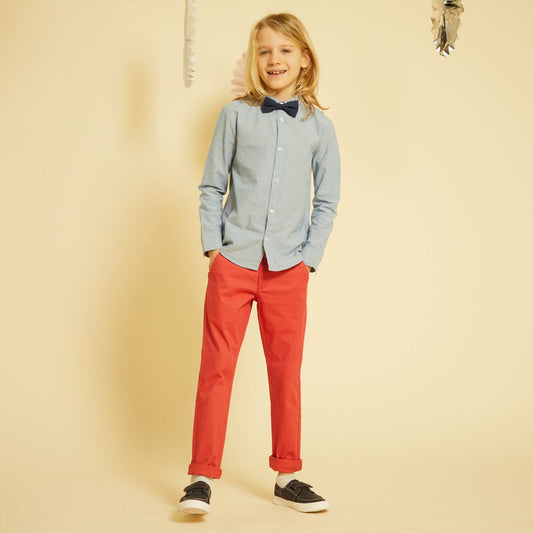 Pantalon chino rouge framboise