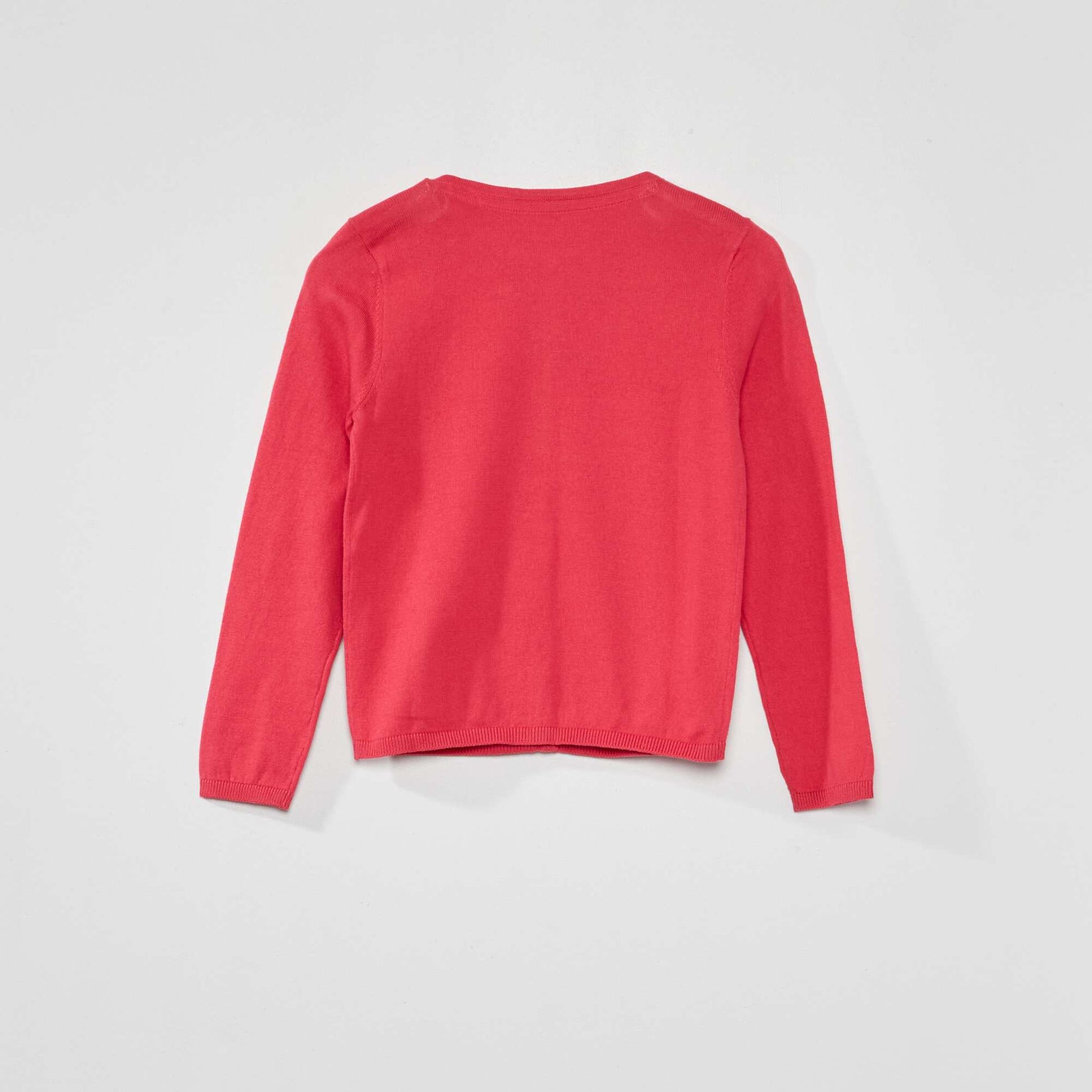 Gilet en maille fine Rose