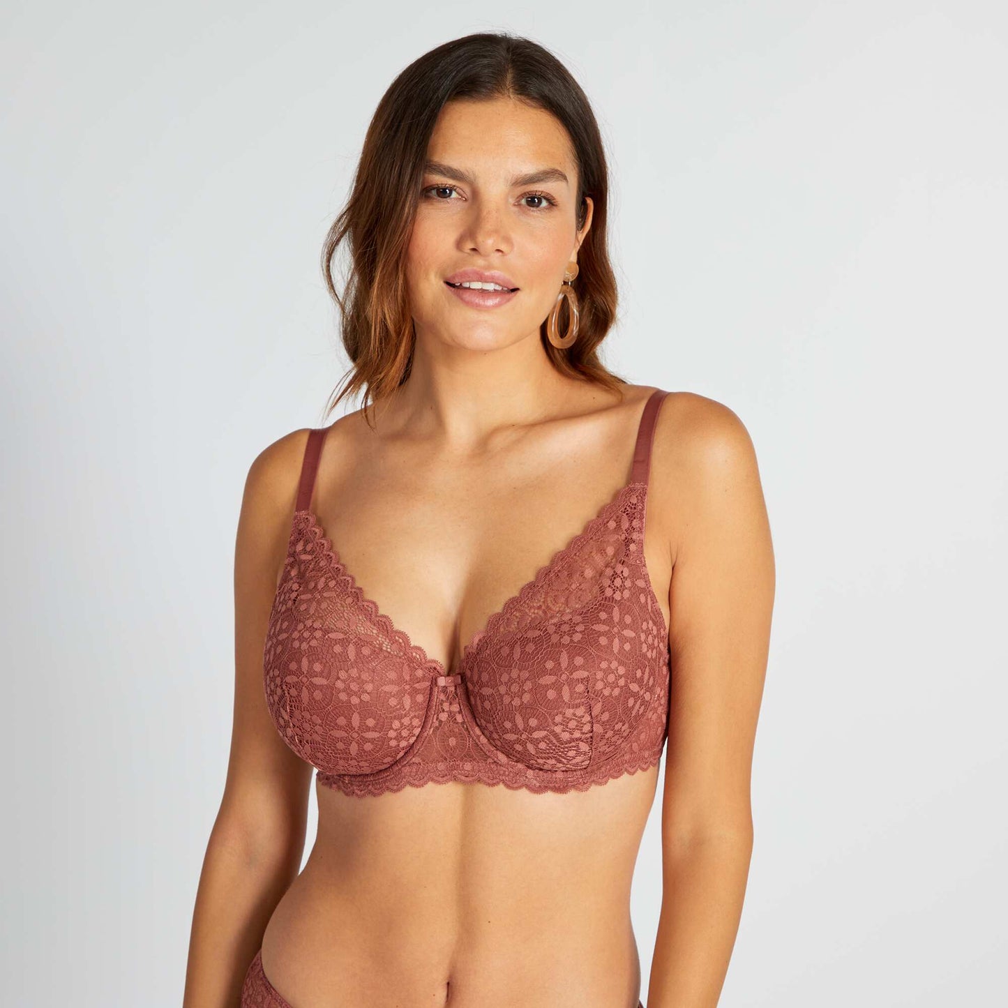 Soutien-gorge padd bonnet D&E Vieux rose