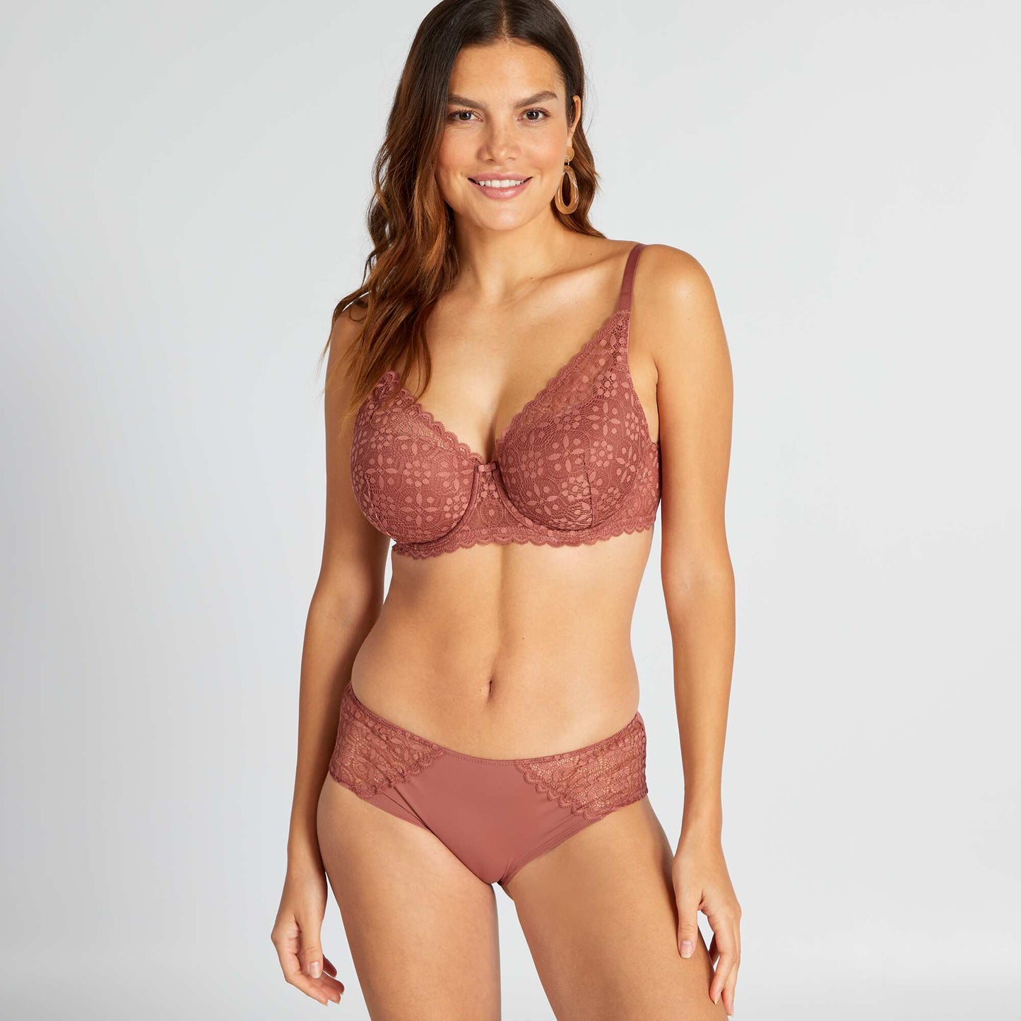 Soutien-gorge padd bonnet D&E Vieux rose