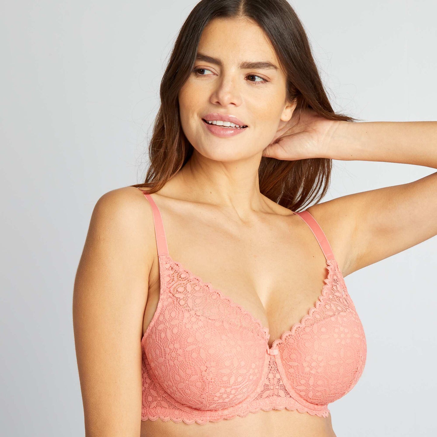 Soutien-gorge paddé bonnet D&E Rose pêche