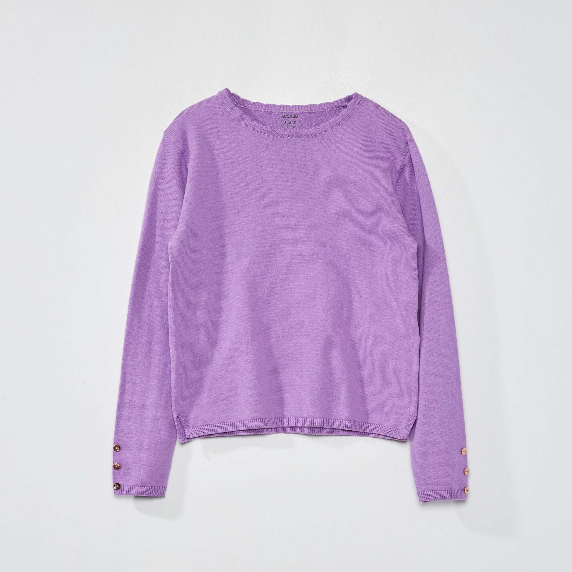 Pull fin en coton Violet