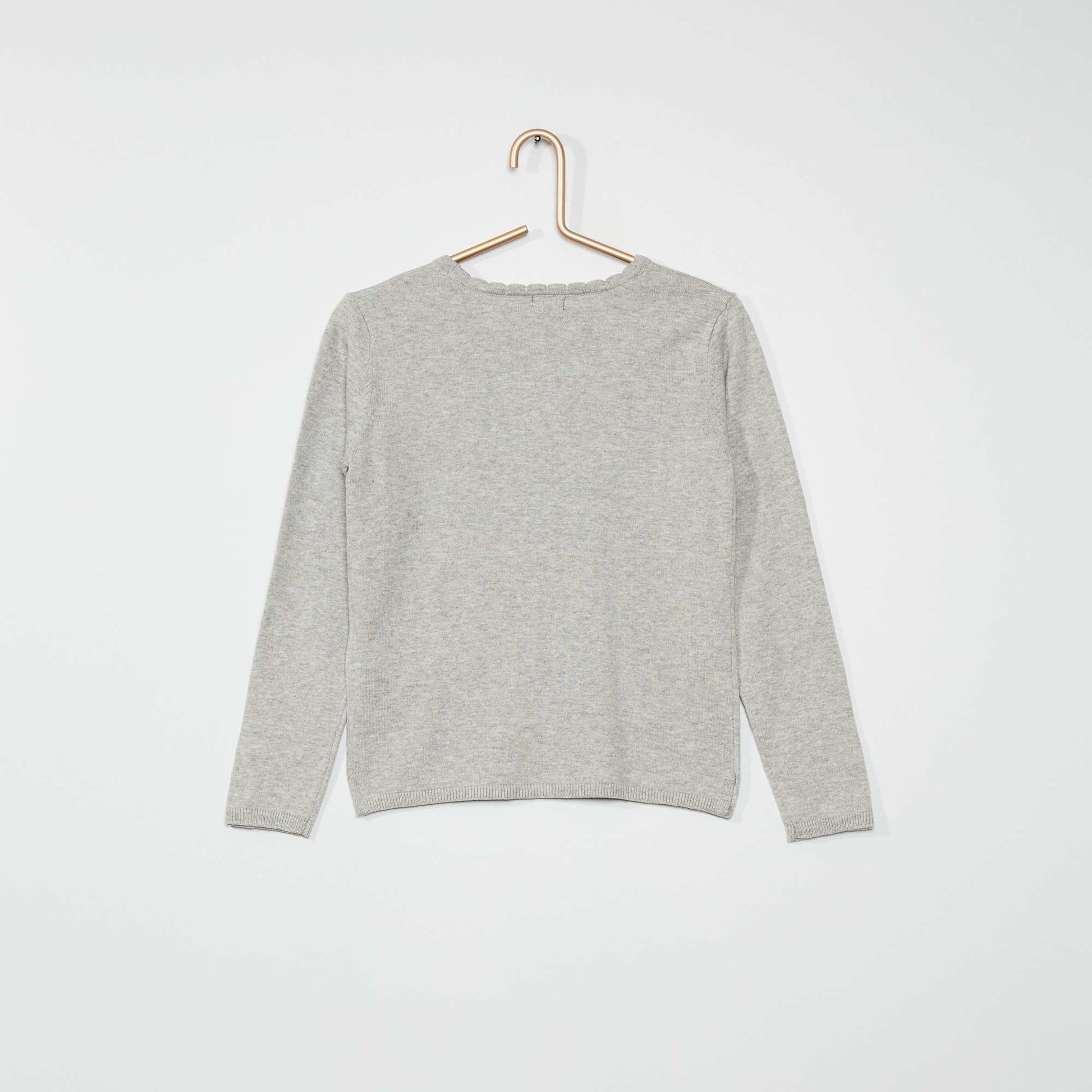 Pull fin en coton gris