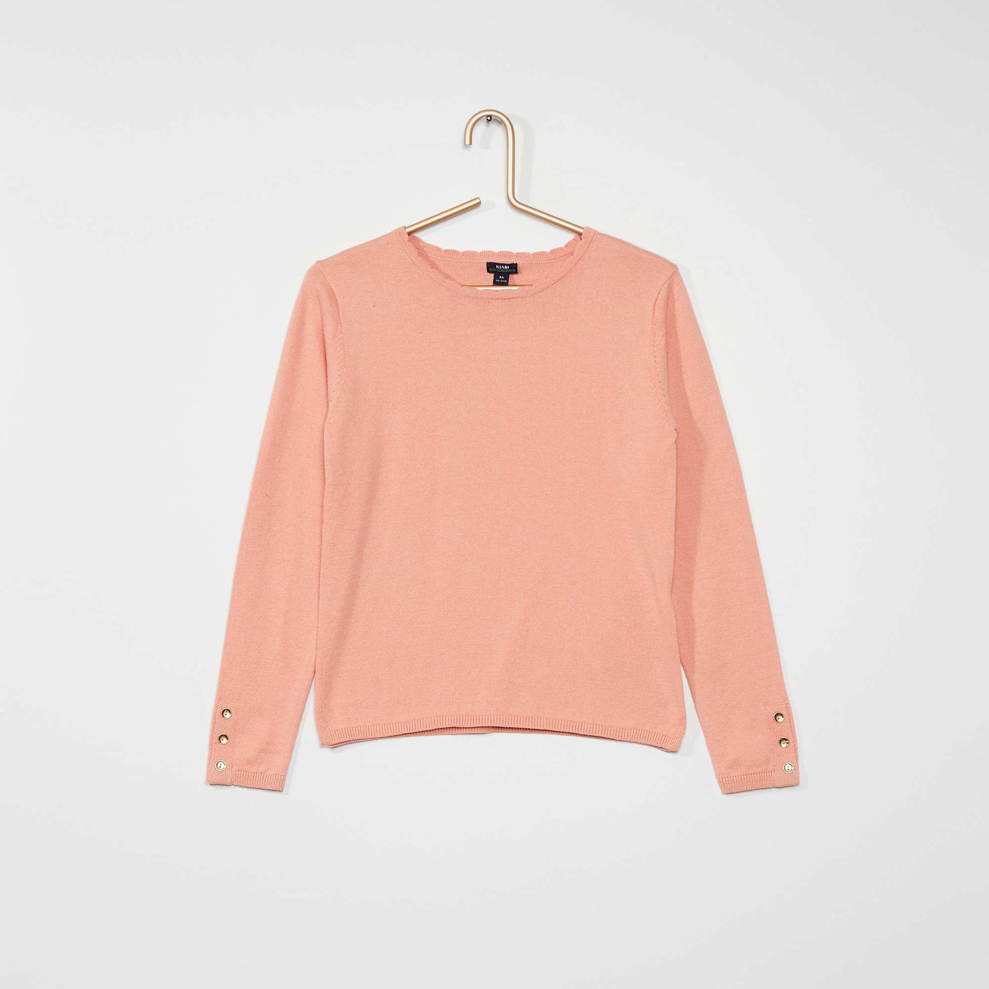 Pull fin en coton Rose