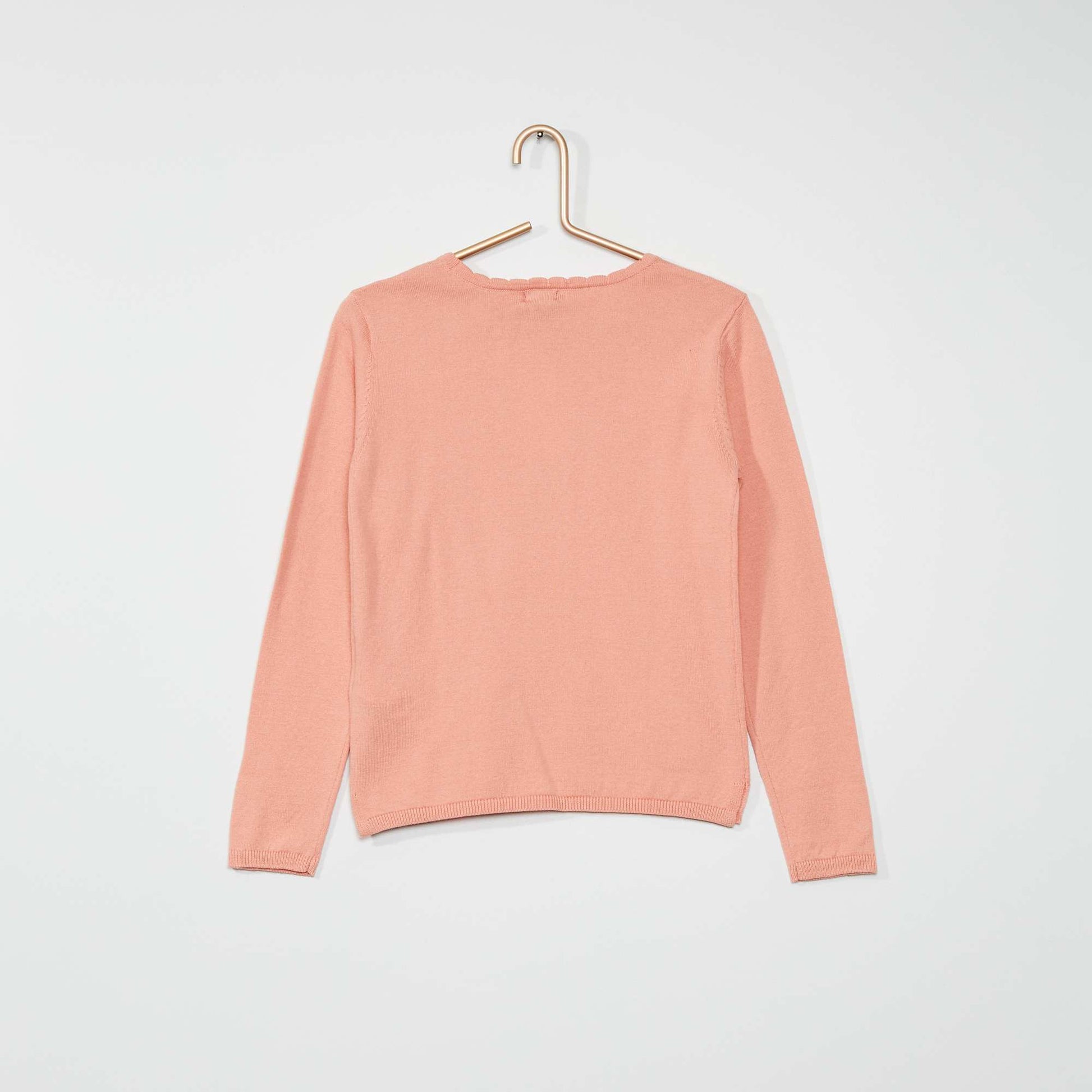 Pull fin en coton Rose