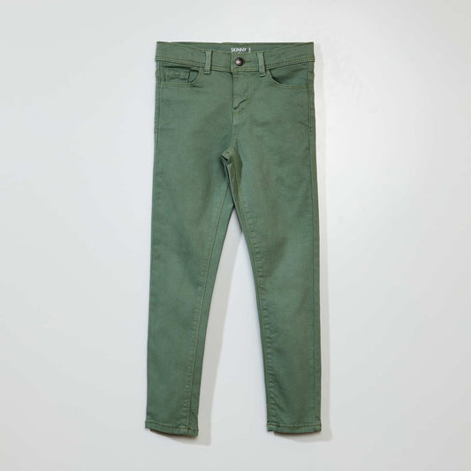 Jean skinny 5 poches Vert