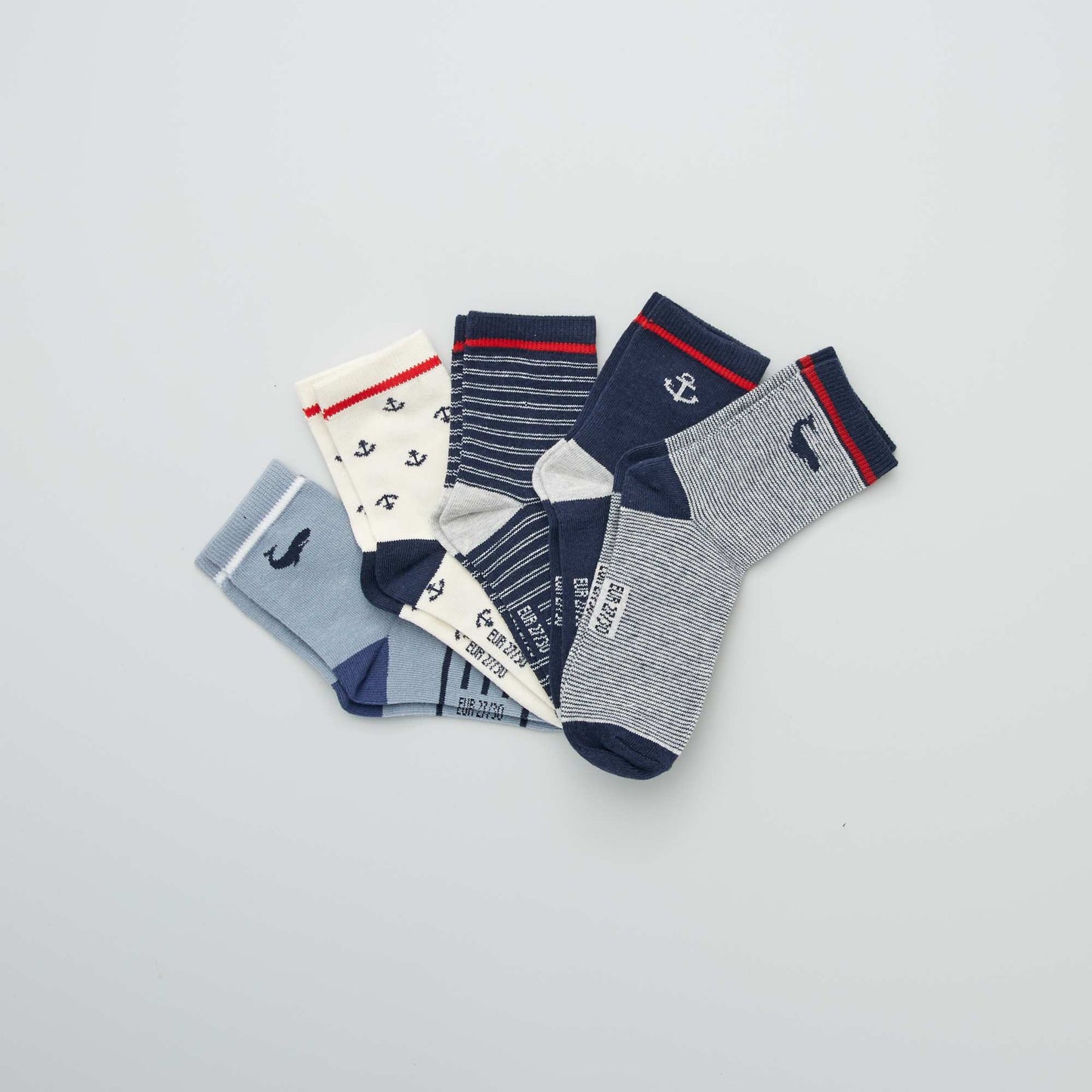 Lot de 5 paires de chaussettes co-con ues Bleu
