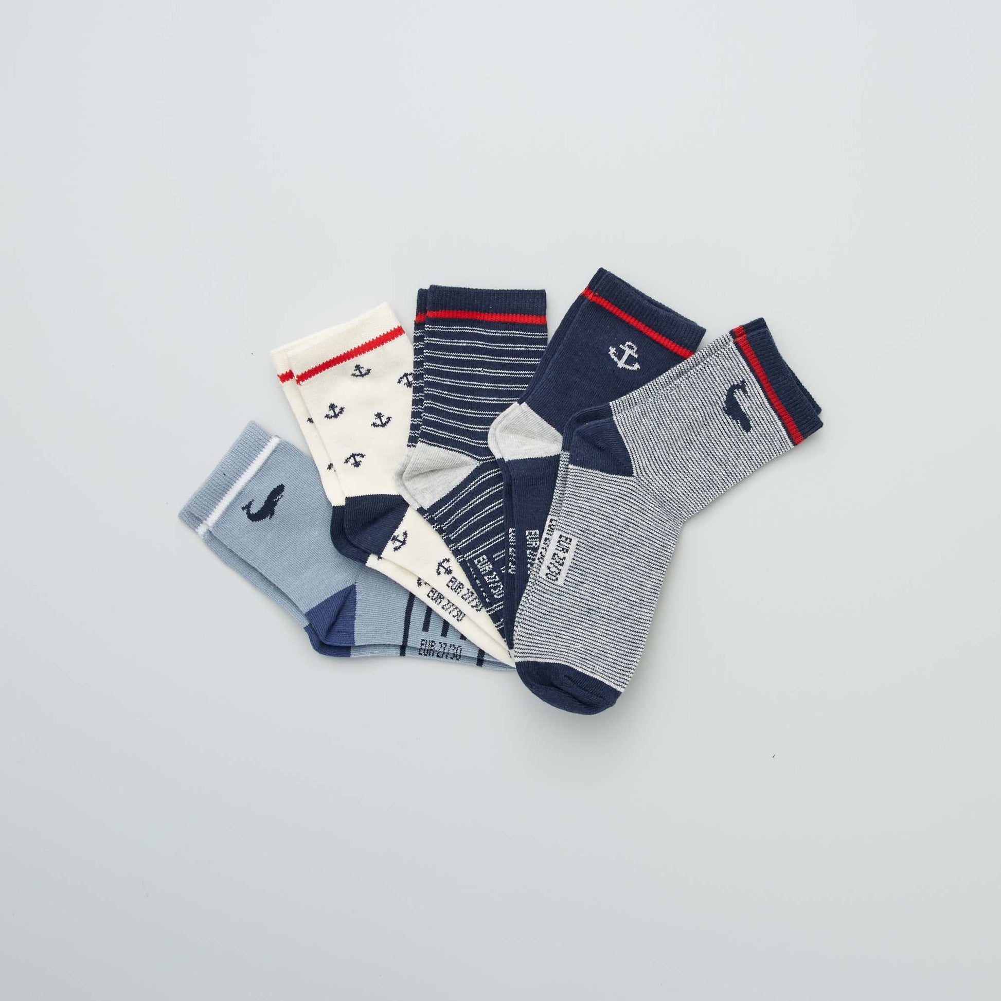 Lot de 5 paires de chaussettes co-con ues Bleu