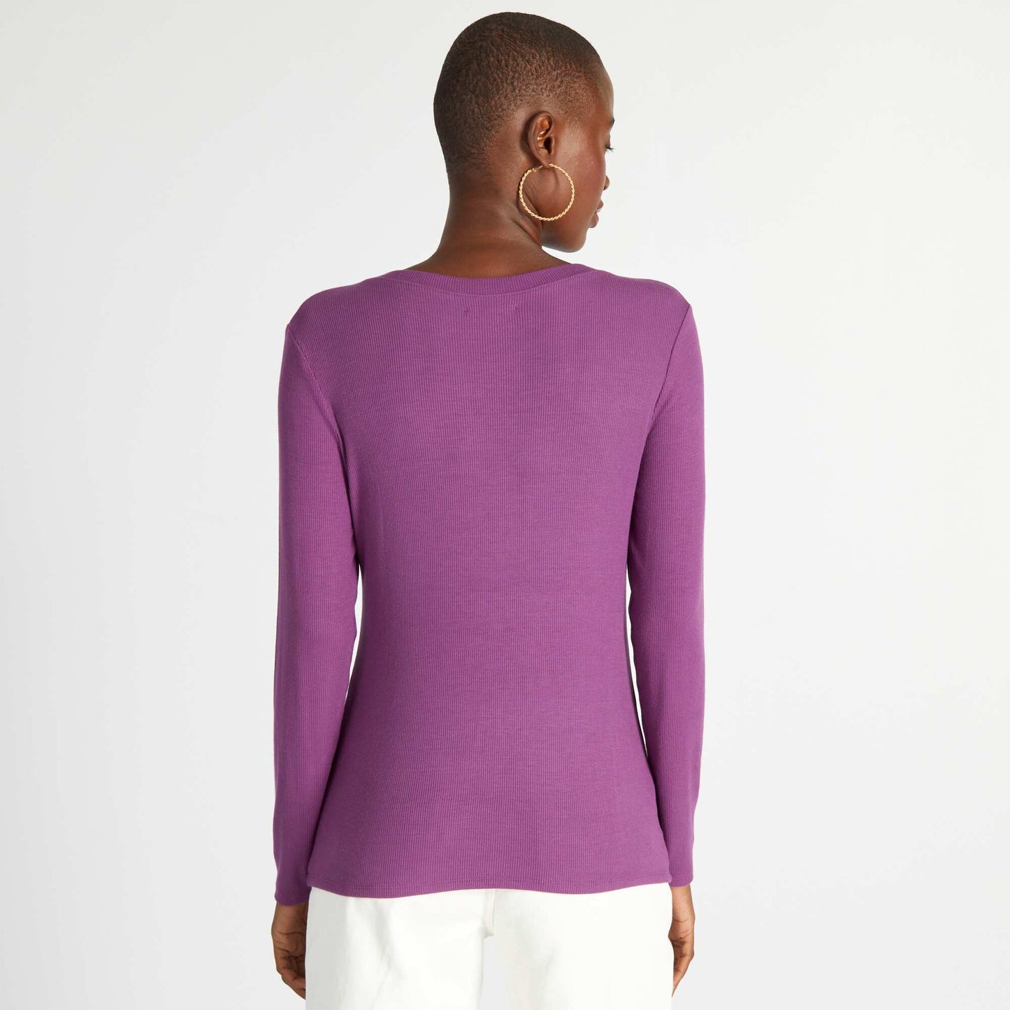 T-shirt en maille c tel e stretch Violet