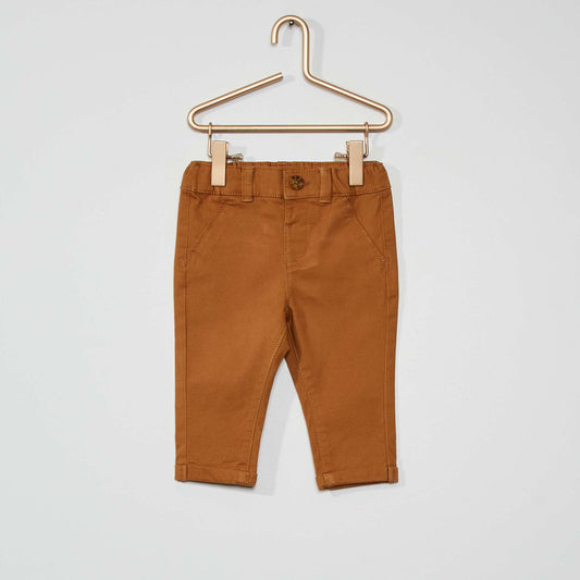 Pantalon chino uni camel