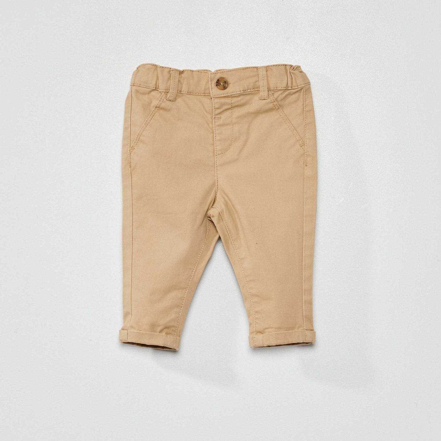 Pantalon chino uni Beige