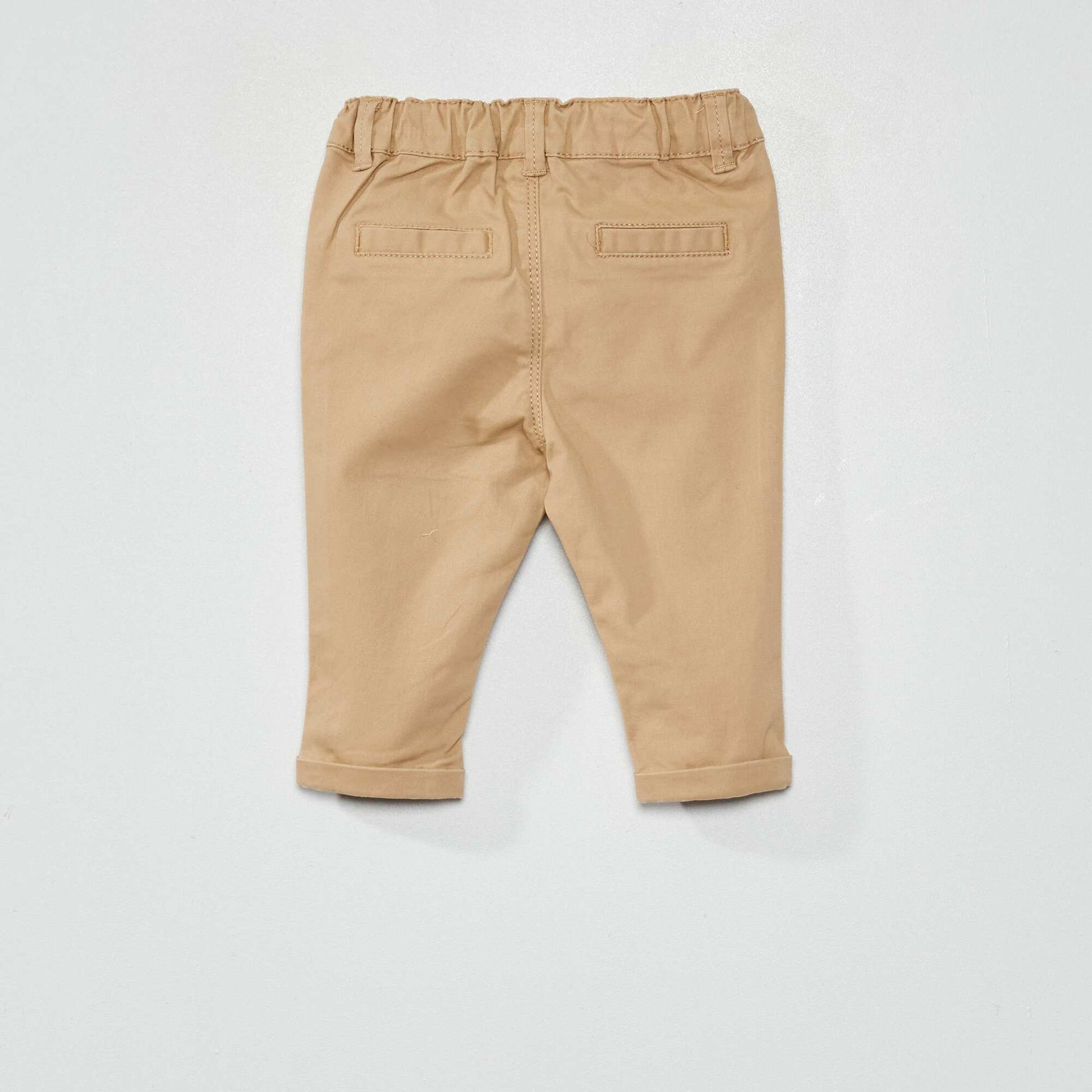 Pantalon chino uni Beige