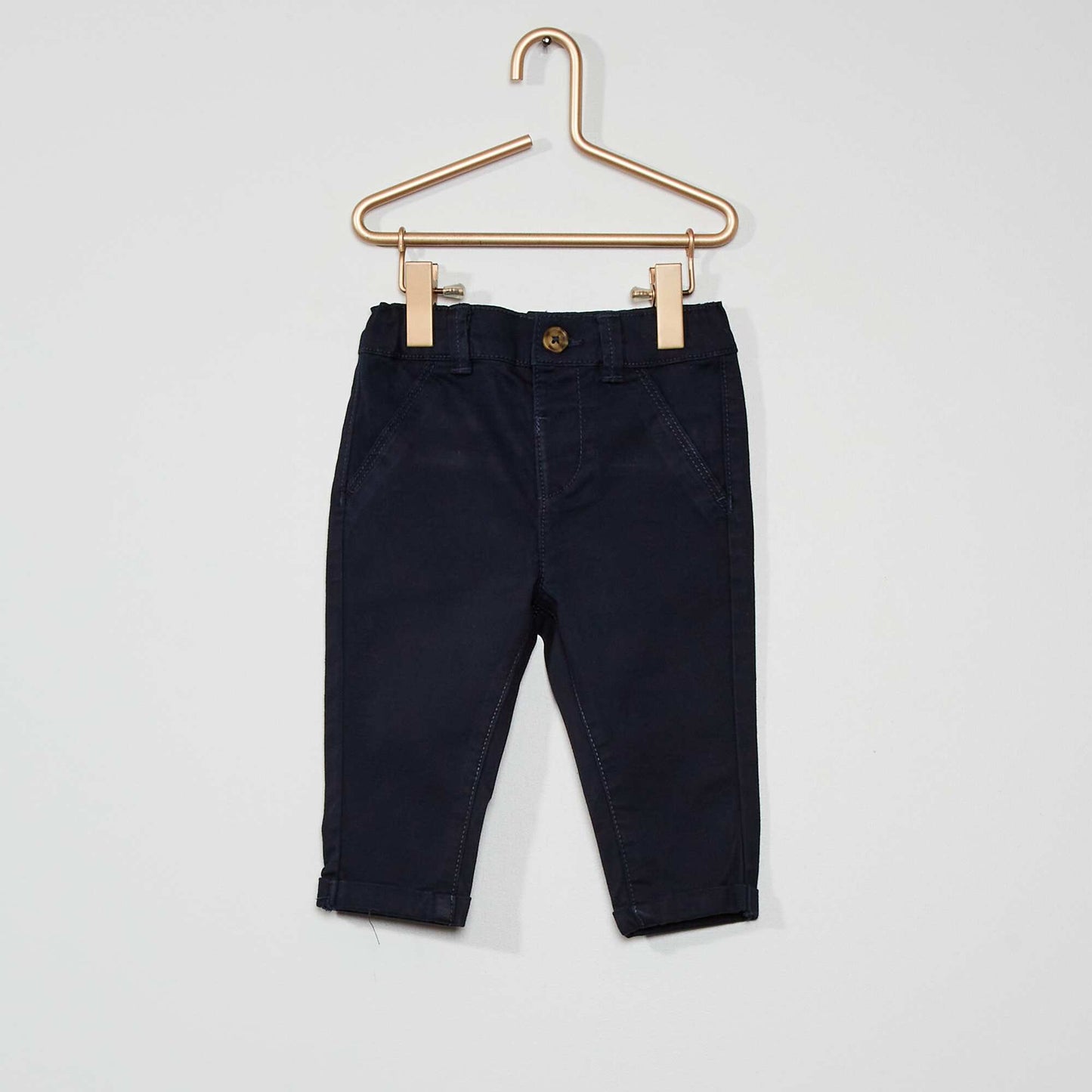 Pantalon chino uni bleu marine