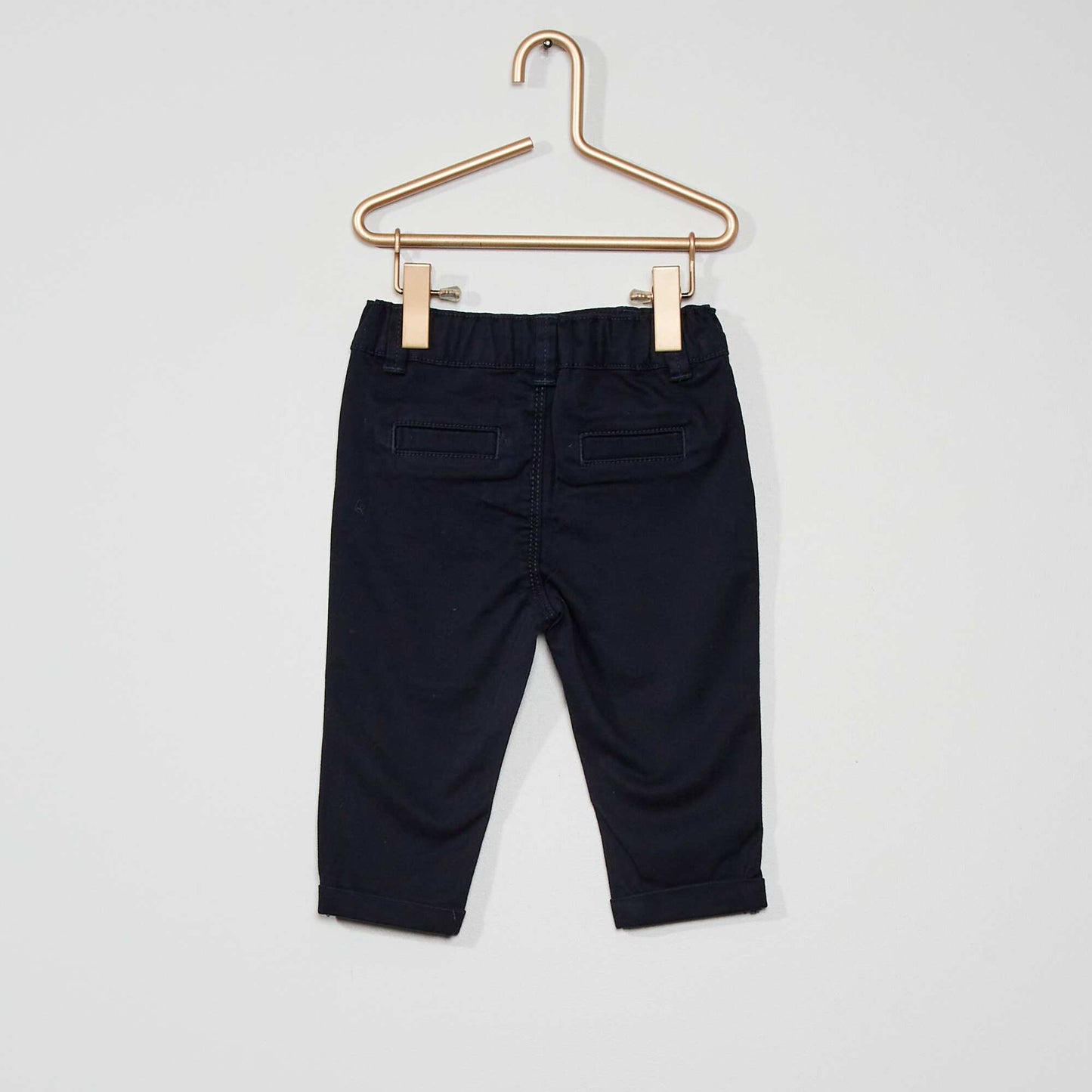 Pantalon chino uni bleu marine