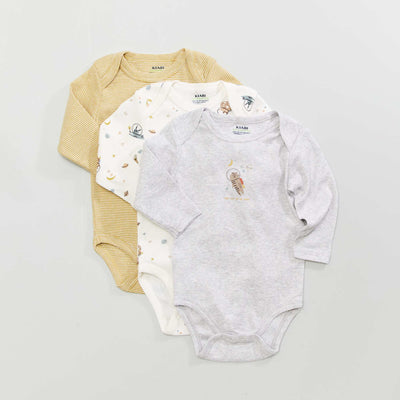 Lot de 3 bodies manches longues Blanc