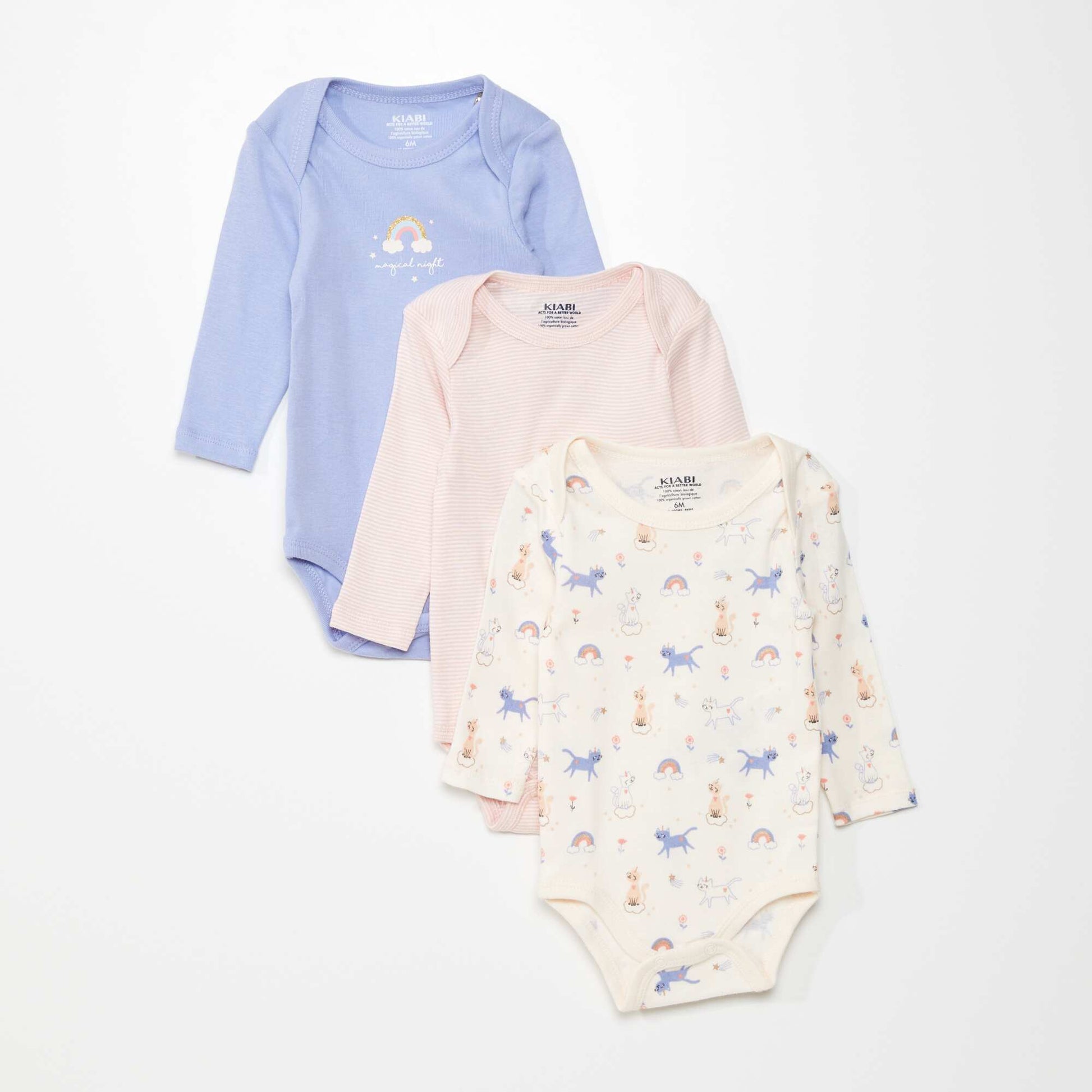 Lot de 3 bodies manches longues LUDI GIRL