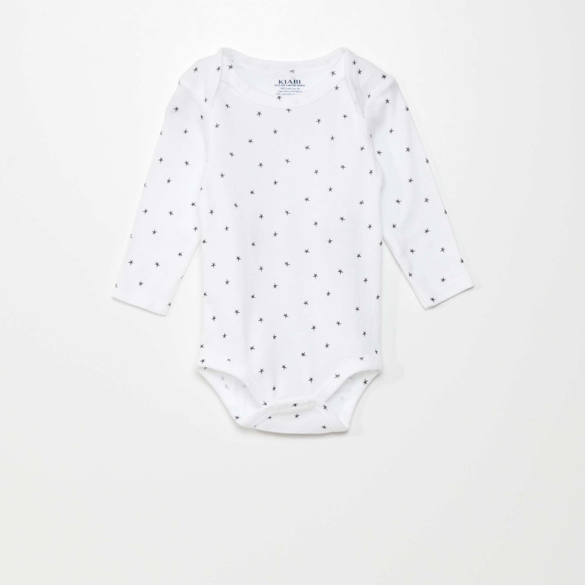 Lot de 3 bodies manches longues Blanc/gris