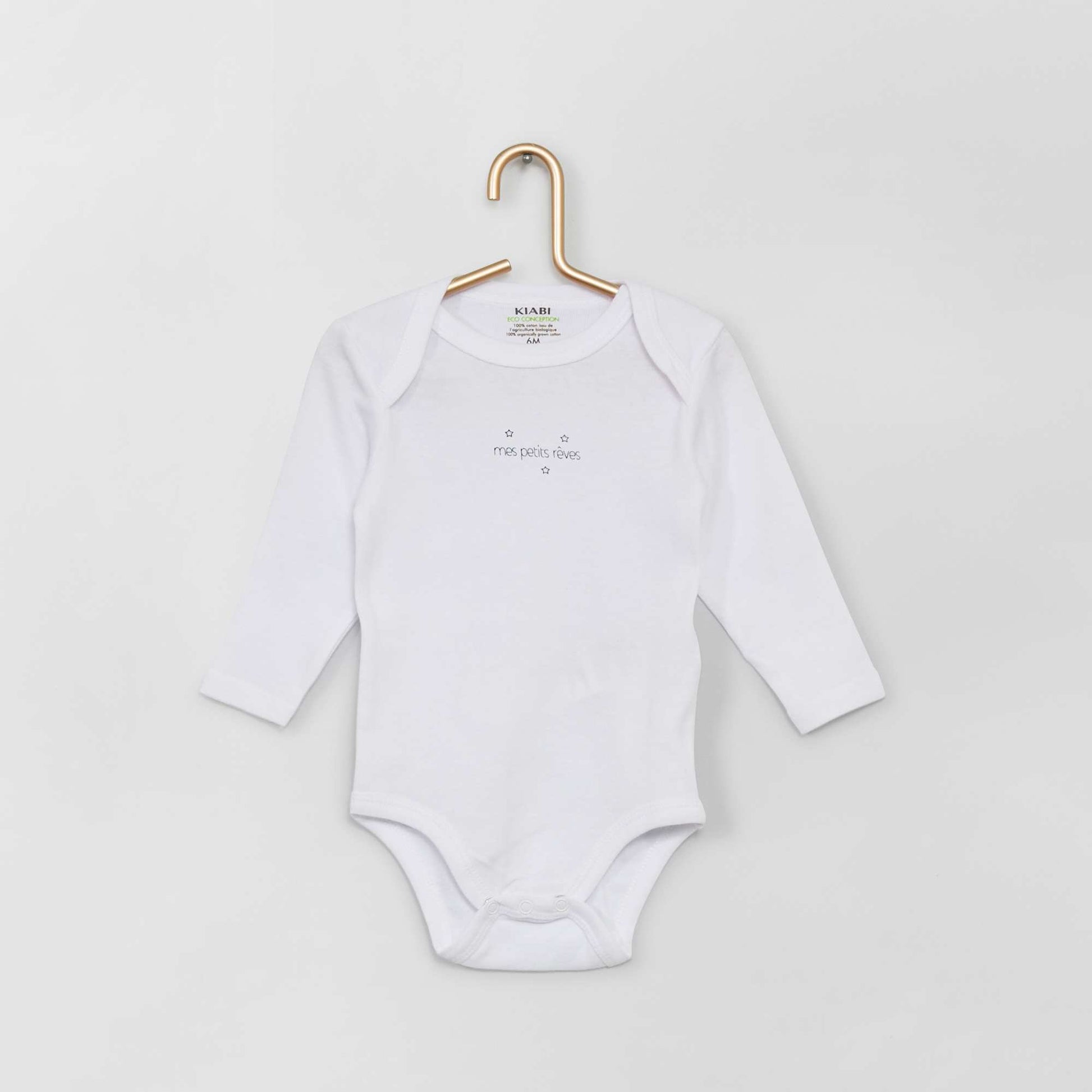 Lot de 3 bodies manches longues blanc