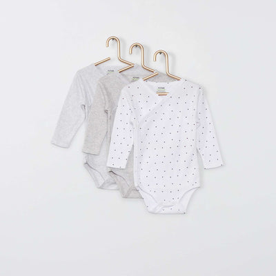 Lot de 3 bodies crois s Gris