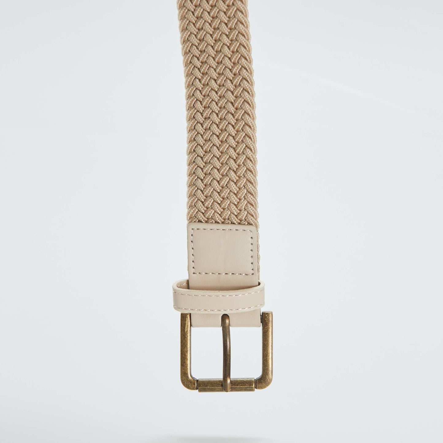 Ceinture tressée élastique beige