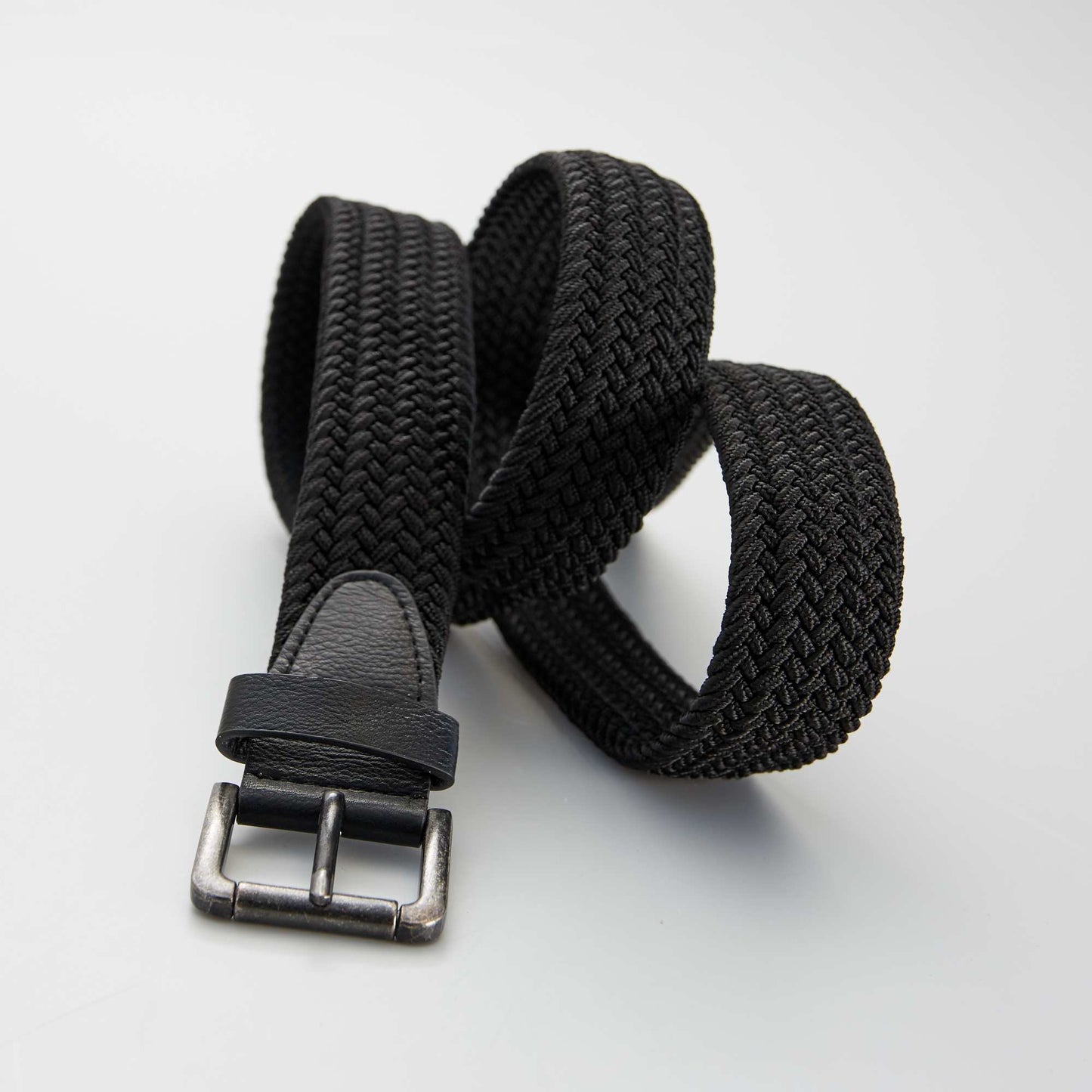 Ceinture tress e  lastiqu e noir