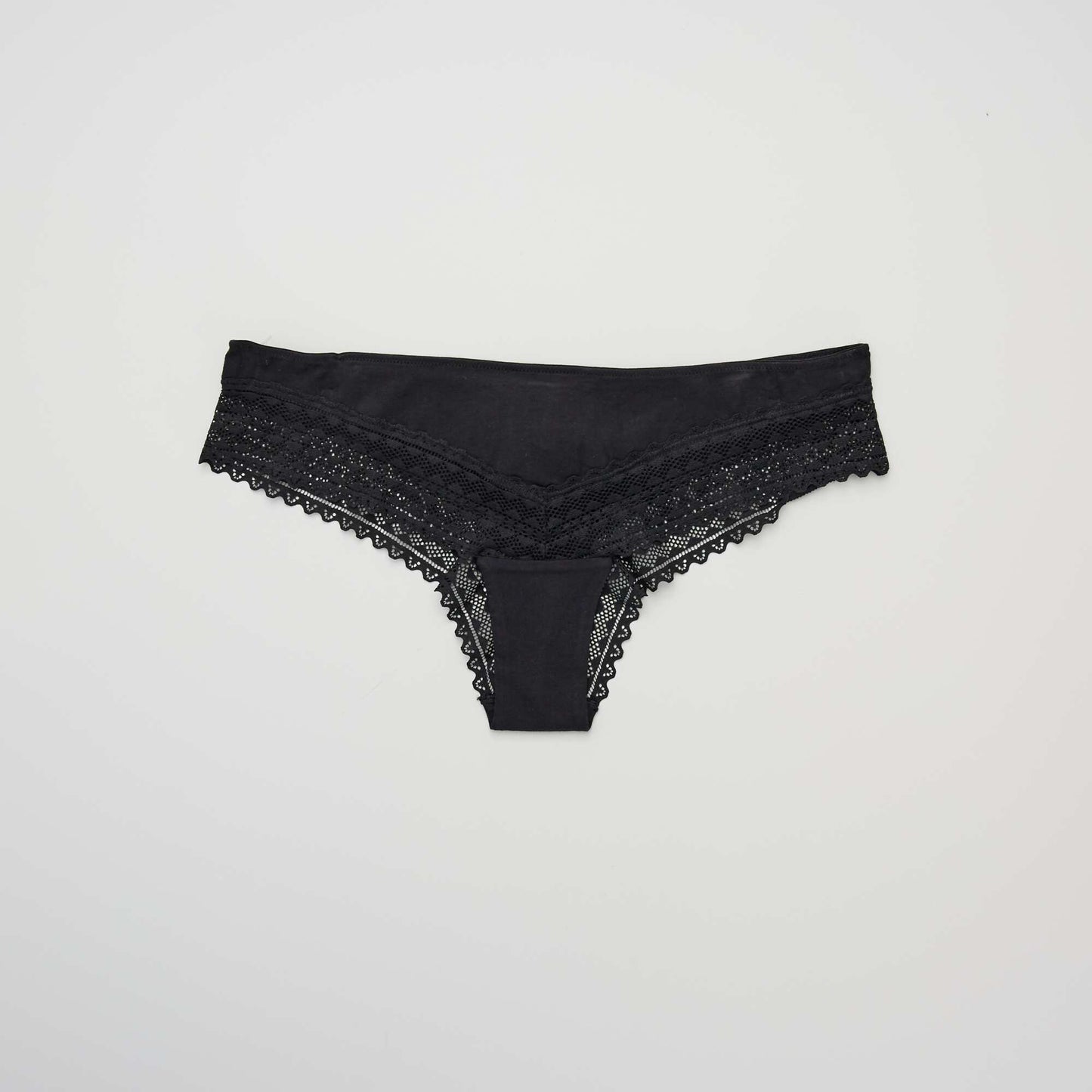 Lot de 3 tangas coton dentelle noir