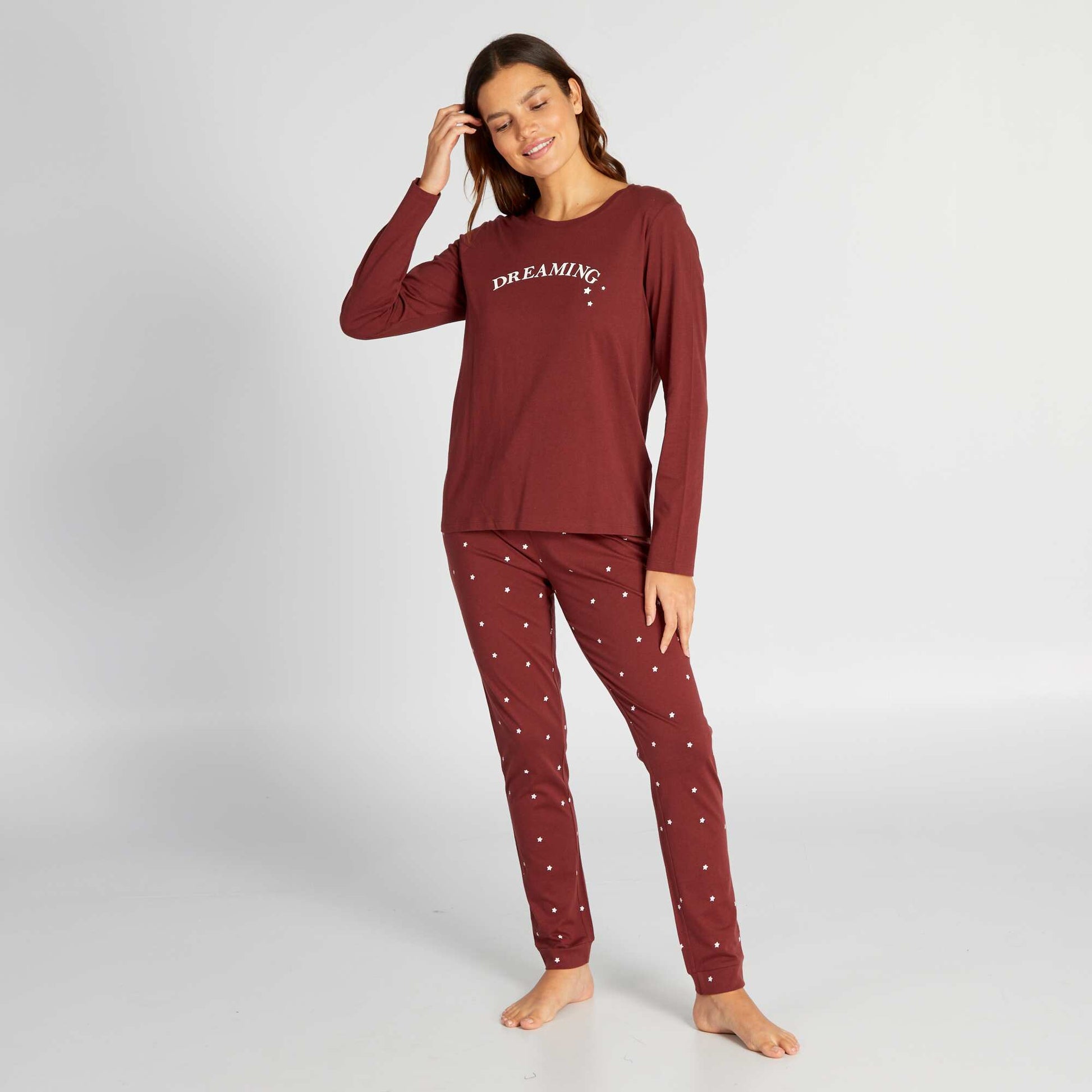 Ensemble en jersey - 2 pi ces Bordeaux