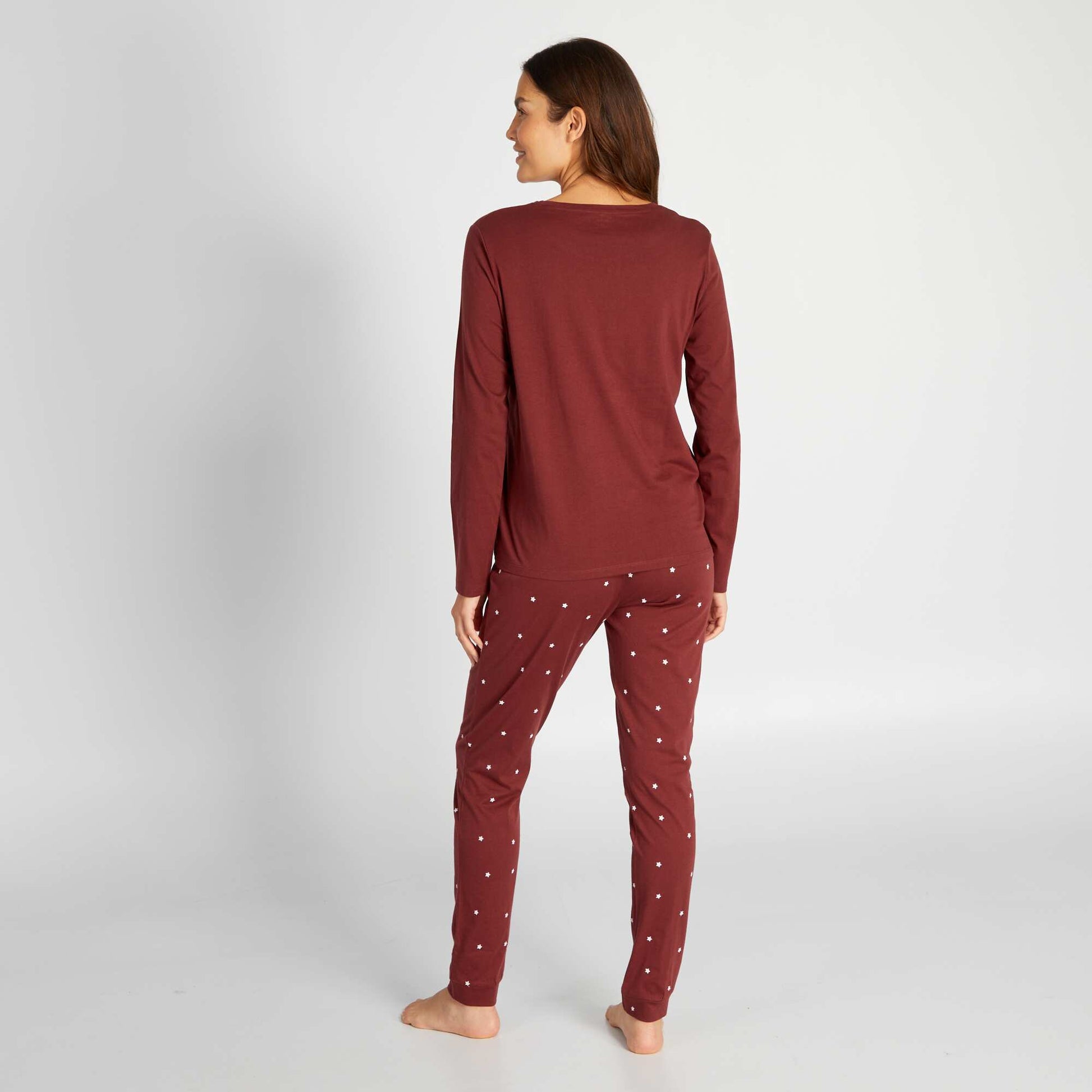 Ensemble en jersey - 2 pi ces Bordeaux