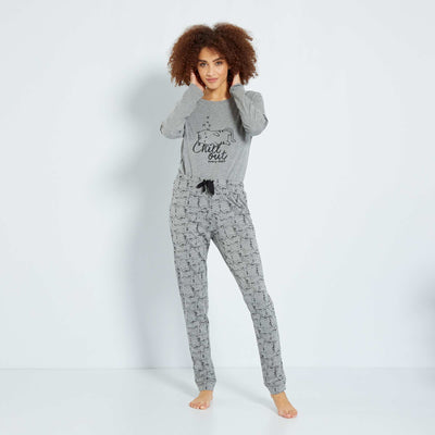 Ensemble en jersey - 2 pi ces gris chin fonc
