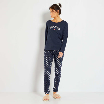 Ensemble en jersey - 2 pi ces marine