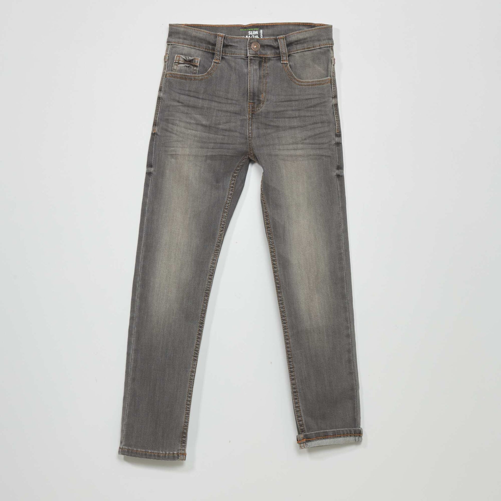 Jean slim + r sistant Gris