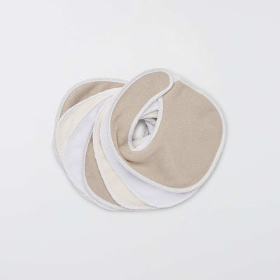 Lot de 7 bavoirs ponge scratch Beige