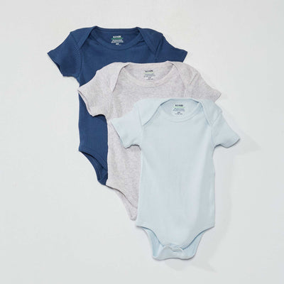 Lot de 3 bodies en maille c tel e Bleu/gris