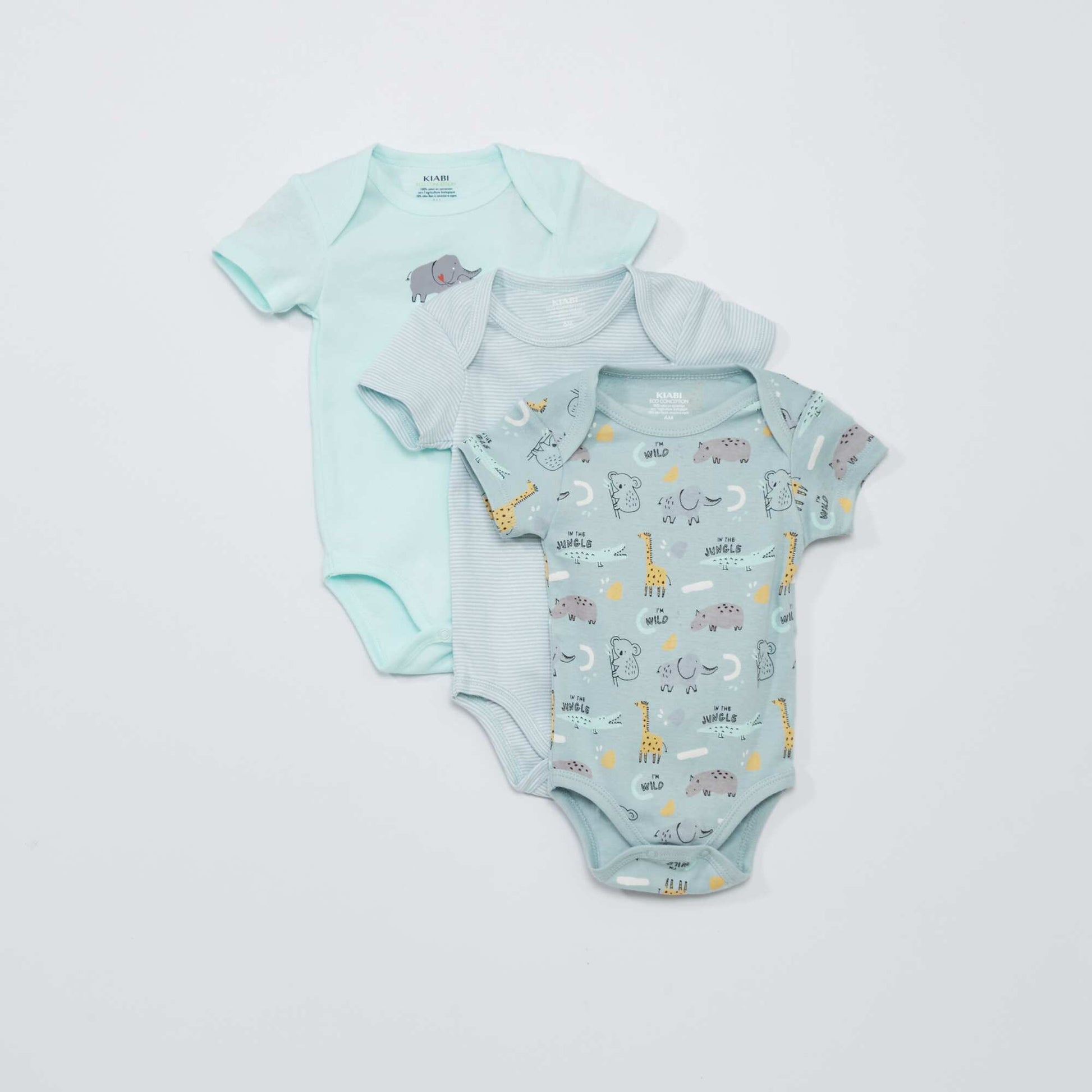 Lot de 3 bodies BLEU