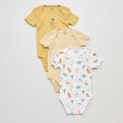 Lot de 3 bodies Blanc/jaune