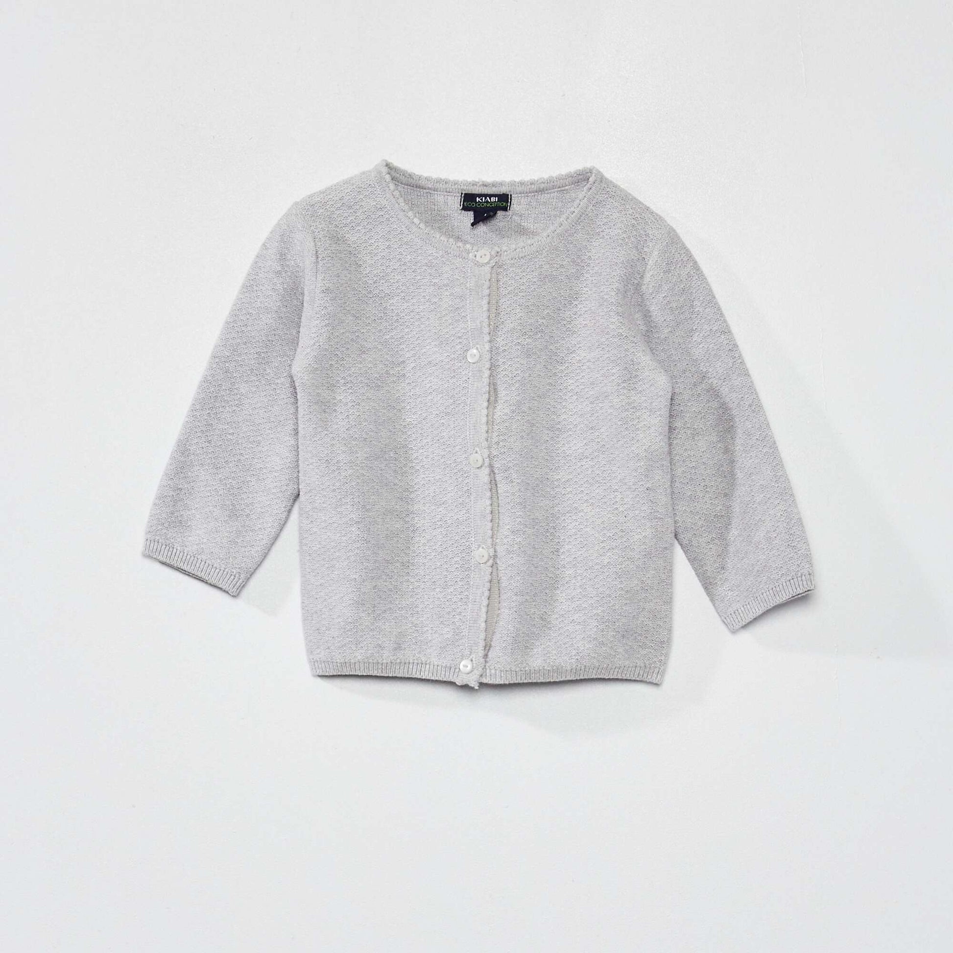 Gilet en maille fantaisie Gris
