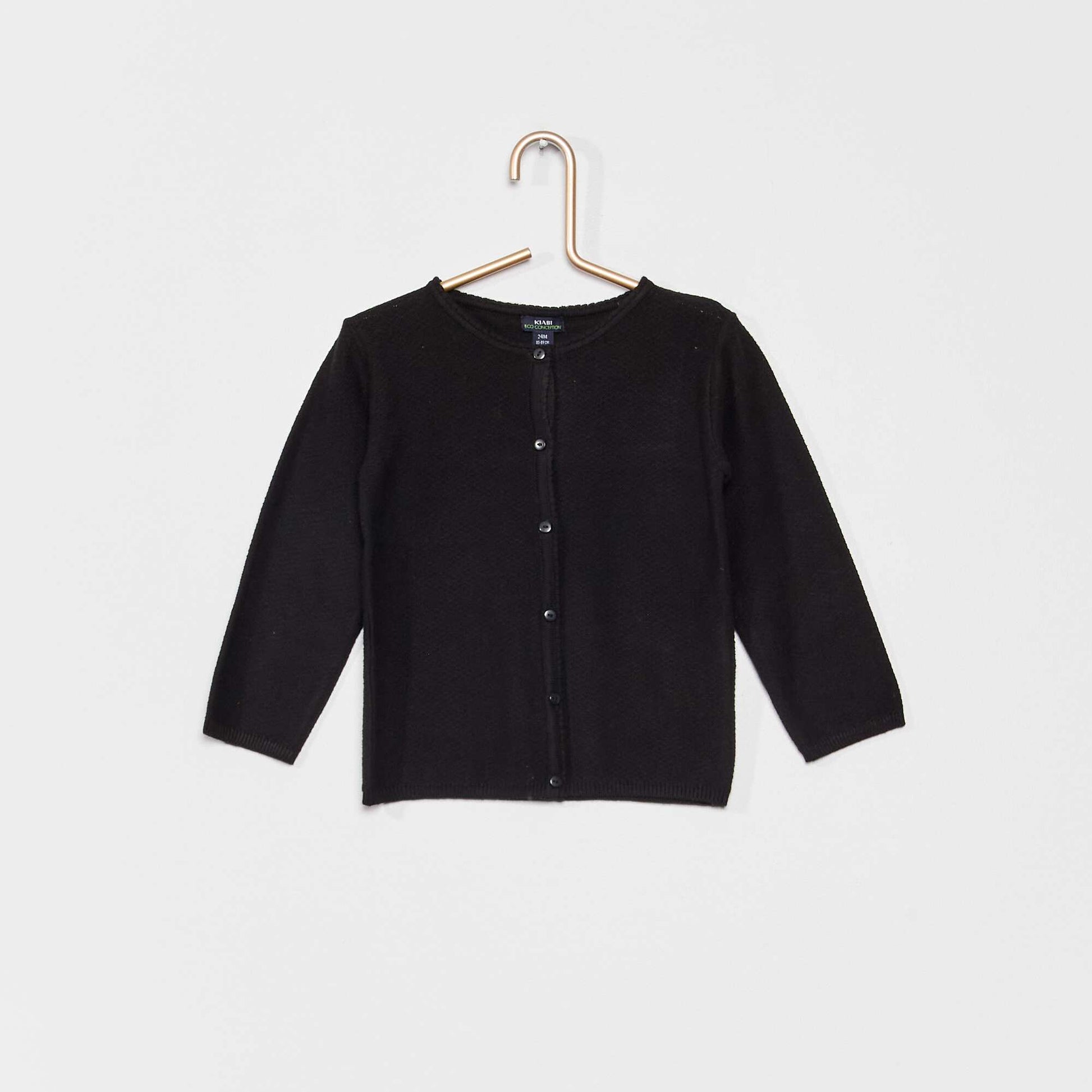 Gilet en maille fantaisie noir
