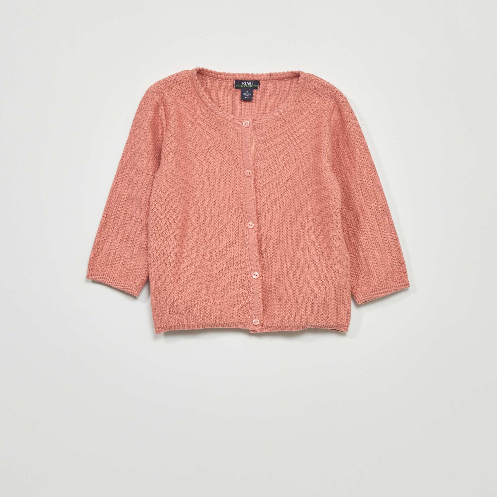 Gilet en maille fantaisie Rose