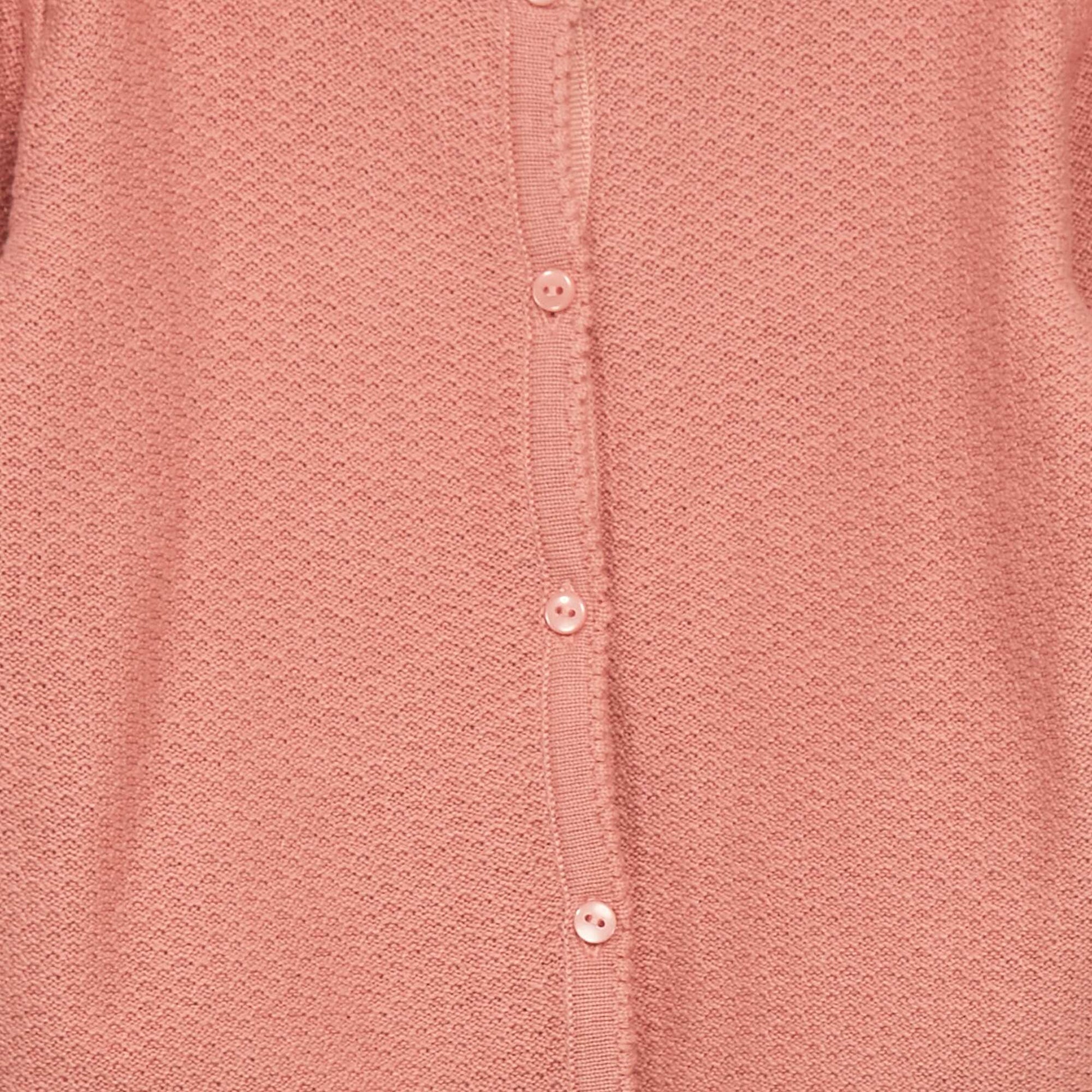 Gilet en maille fantaisie Rose