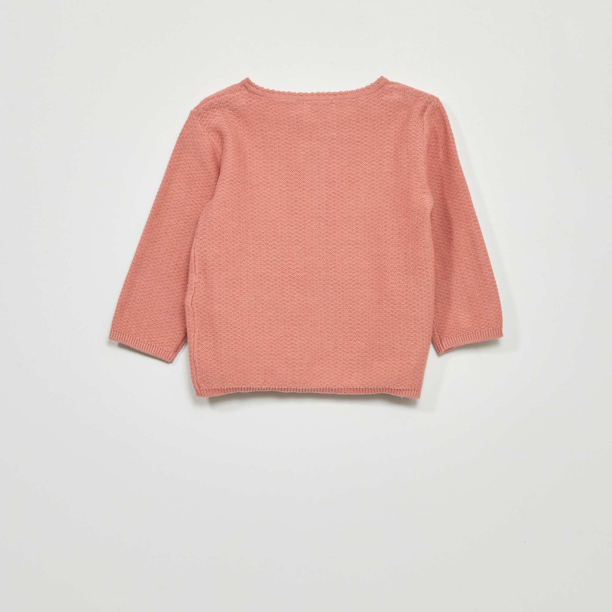 Gilet en maille fantaisie Rose