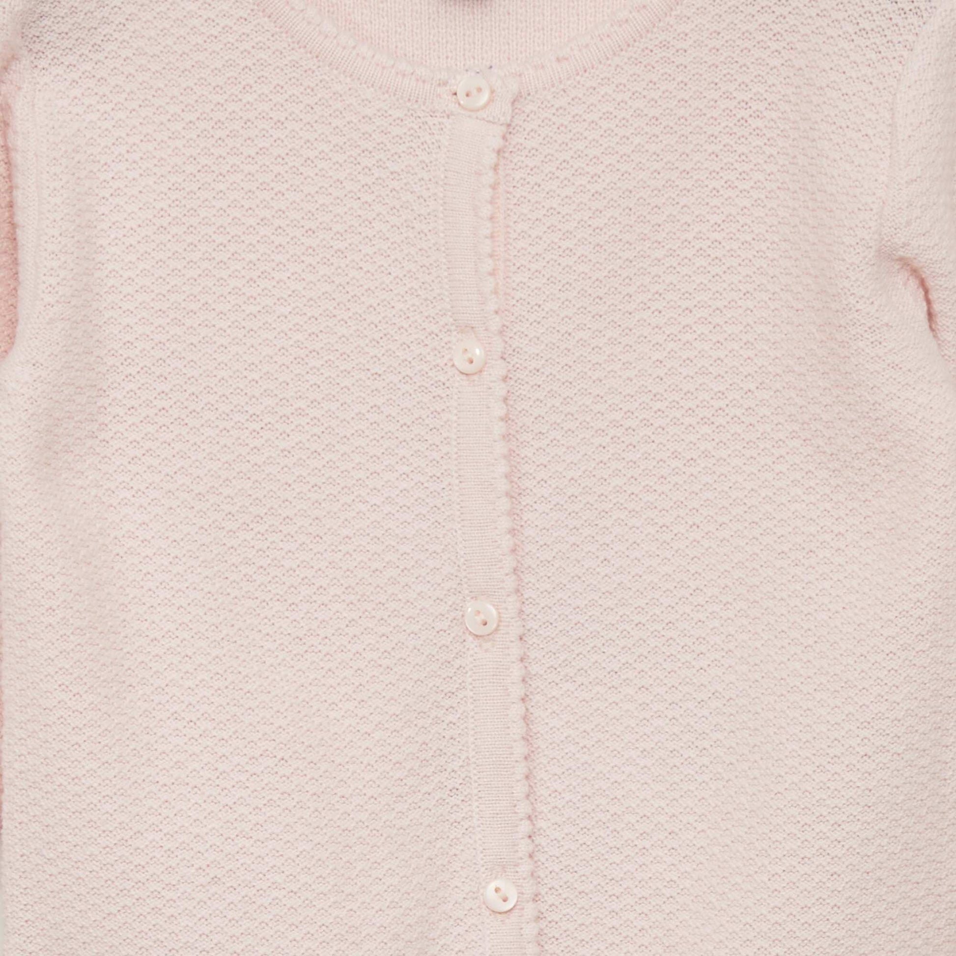 Gilet en maille fantaisie Rose