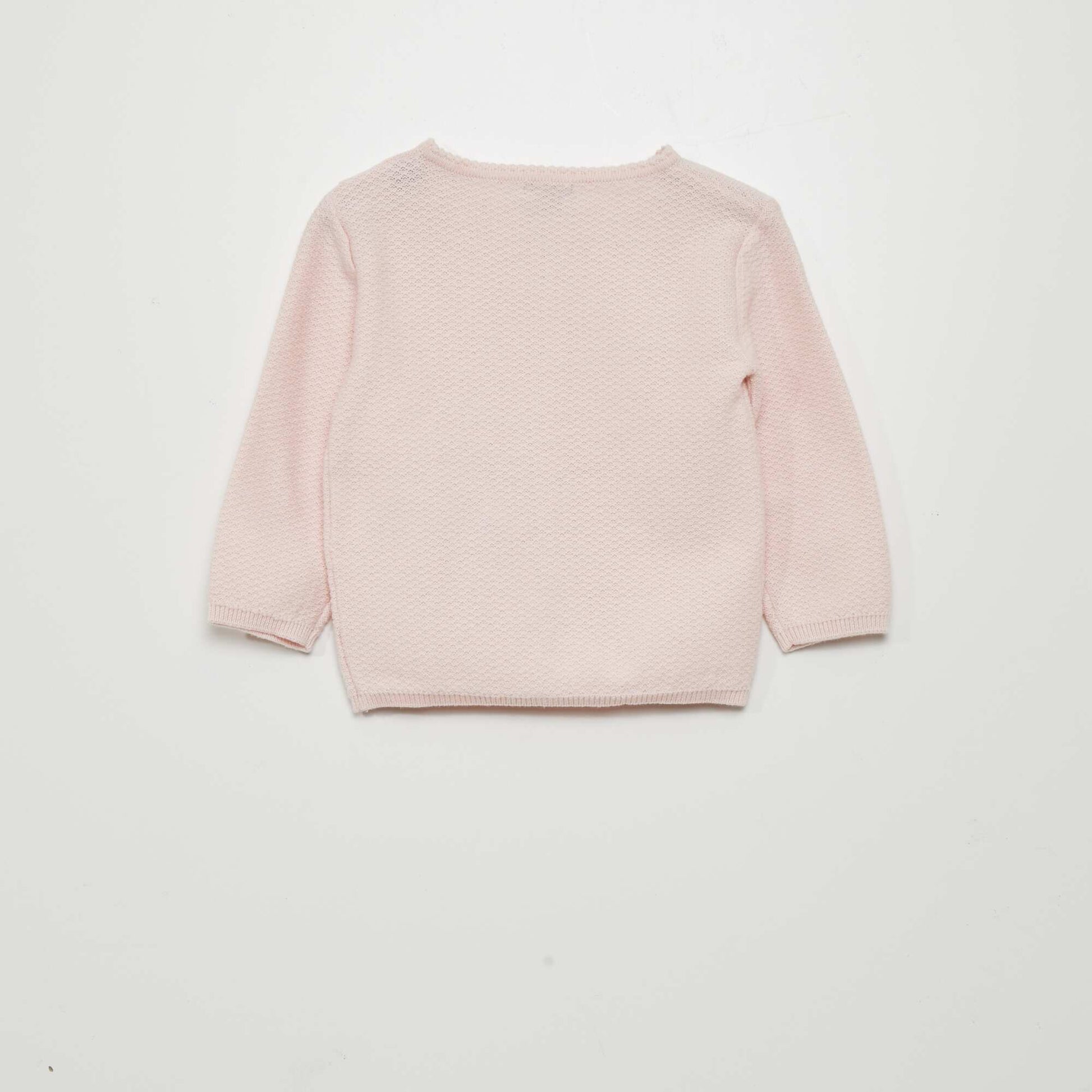 Gilet en maille fantaisie Rose