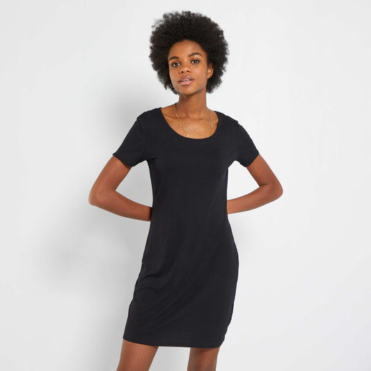 Robe en maille c tel e noir